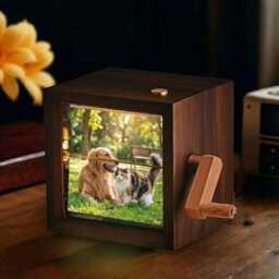 Pet Photo Flipbook Frame, Personalized Dog & Cat Picture Box With Light, Lover Gift, Mom Memory Keepsake - thumbnail 2