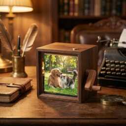 Pet Photo Flipbook Frame, Personalized Dog & Cat Picture Box With Light, Lover Gift, Mom Memory Keepsake - thumbnail 3