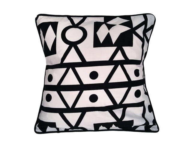 Black & White Cushion Cover. Ethnic Printed Samakaka Cover - image 1