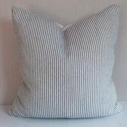 Grey Blue White Stripes Ethnic Cushions Cover Handmade Fabrics Throw-Cushions Accent Pillow Boho Chic - thumbnail 4
