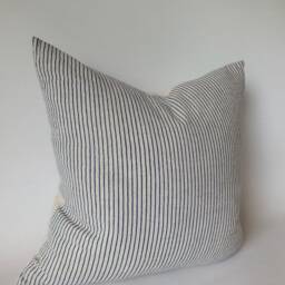 Grey Blue White Stripes Ethnic Cushions Cover Handmade Fabrics Throw-Cushions Accent Pillow Boho Chic - thumbnail 2