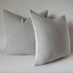 Grey Blue White Stripes Ethnic Cushions Cover Handmade Fabrics Throw-Cushions Accent Pillow Boho Chic - thumbnail 3