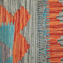Runner Rug, Handmade Artisan Afghan Turkish Aztec Navajo Blue Red Kilim Rug 400x81 cm - thumbnail 3