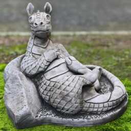 Whimsical Stone Dragon Statue Concrete Lying Sculptur Cement Fantasy Creature Handcrafted Garden Ornament Outdoor Decor Gift - thumbnail 3