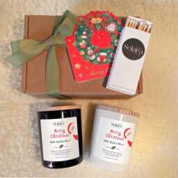 Personalised Christmas Santa Candle Gift Set, Custom Name & Text, Xmas Present For Friend Family, Box Ready - thumbnail 4