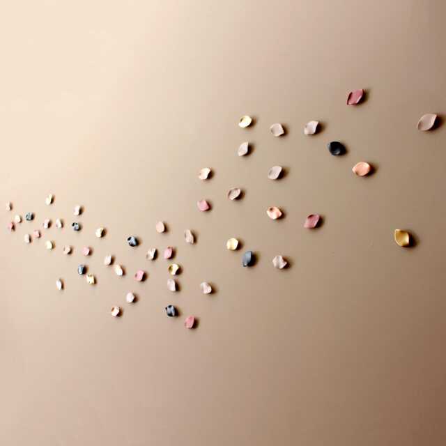 Porcelain Petal Wall Art Summer Breeze - Pink, Gold, Brown & Copper Ceramic Sculpture - 50 - image 1