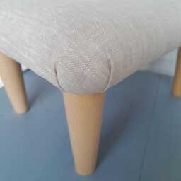 Pure Linen Footstool Handmade Small Bed Step With Wooden Legs. Sd - thumbnail 4