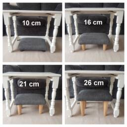 Pure Linen Footstool Handmade Small Bed Step With Wooden Legs. Sd - thumbnail 2