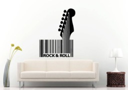 Rock & Roll Music Guitar Musical Instrument Bar Code Wall Sticker Decal Vinyl Mural Decor Art L2352 - thumbnail 1