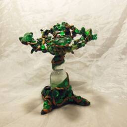 Personalized Gift Tree - Made With Love, Wire, Beads, Clay Pick Your Own Color, Leaves, Style, Personal Message, Charms, Beads - thumbnail 3