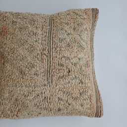 Moroccan Wool Cushion Cover, Handmade Berber Pillow, Multicoloured Vintage Rug Cushion, Tribal Throw 20''x20''/50x50 cm - thumbnail 2