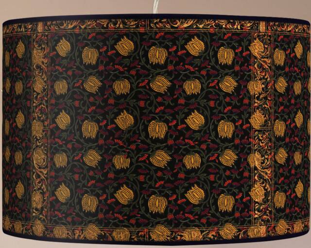 Lampshade Floor Lamp, Retro Vintage Artisanal Flowers - image 1