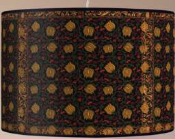 Lampshade Floor Lamp, Retro Vintage Artisanal Flowers - thumbnail 1