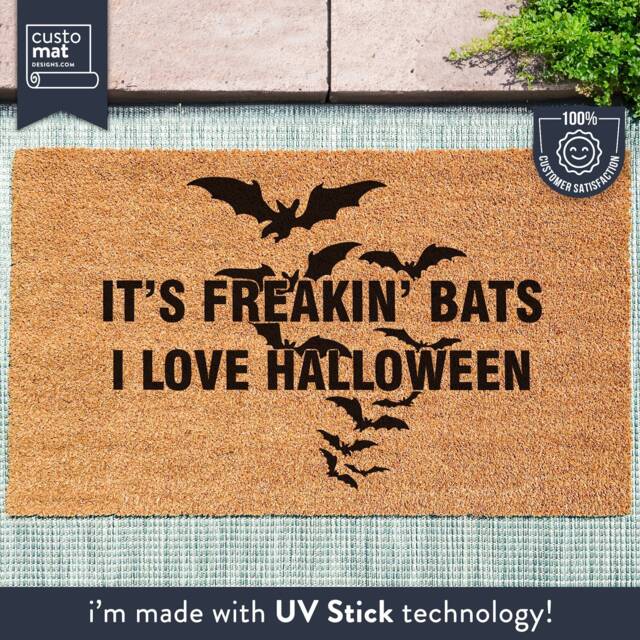 It's Freakin' Bats - Its Freakin I Love Halloween Doormat - Funny Meme Welcome Mat Decor - image 1