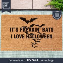 It's Freakin' Bats - Its Freakin I Love Halloween Doormat - Funny Meme Welcome Mat Decor - thumbnail 1