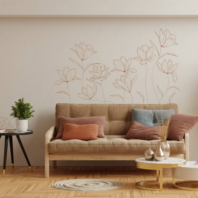 Massive Parot Tulips Wall Flowers, 200cm X 120cm, Vinyl Art, Decal, Sticker, Removable, Decoration, Decor, Botanical, Plant, Leaf - image 1