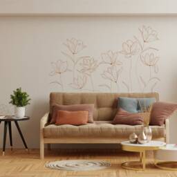 Massive Parot Tulips Wall Flowers, 200cm X 120cm, Vinyl Art, Decal, Sticker, Removable, Decoration, Decor, Botanical, Plant, Leaf - thumbnail 1