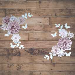 Custom Paper Flower Wall Decor With Free Name Sign - 3D Floral Nursery Art Personalised Name Sign Set - thumbnail 1