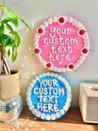 Custom Text Wall Art Gift For Best Friends Decorations Sign Dopamine Decor Office Decorating Maximalist Personality Cake - thumbnail 1