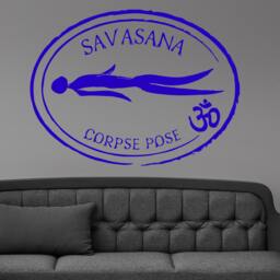 Savasana Corpse Yoga Pose Om Symbol Wall Sticker Vinyl Mural Decal Home House Art Decor Free Shipping L161 - thumbnail 1