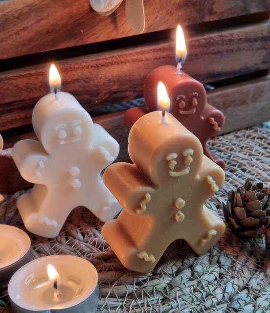 Gingerbread Men Candle. Set Of 3 Candles. Wax Man. Christmas Gift - image 1