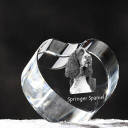 English Springer Spaniel, Crystal Heart With Dog, Souvenir, Decoration, Limited Edition, Collection - thumbnail 3