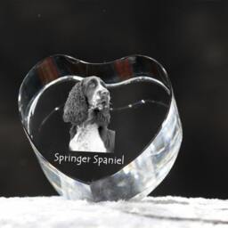 English Springer Spaniel, Crystal Heart With Dog, Souvenir, Decoration, Limited Edition, Collection - thumbnail 2