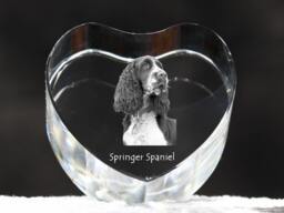 English Springer Spaniel, Crystal Heart With Dog, Souvenir, Decoration, Limited Edition, Collection - thumbnail 1