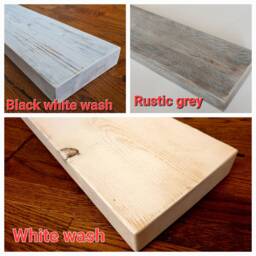 Rustic Wooden End Table With Shelf, Slim Narrow Side Table, Sofa Mug Rest, Handmade Rustic Grey Wash, White Wash Or Dark White - thumbnail 2