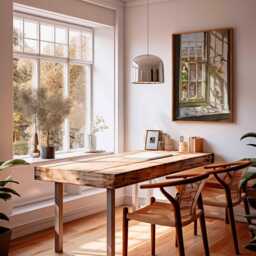 Sunlit Window Oil Painting Print - Cozy Home Decor, Still Life Wall Art, Warm Rustic Interior Poster - thumbnail 3