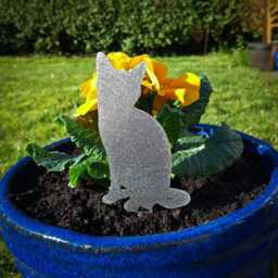 Stainless Steel Cat Plant Pot Ornament, Kitten Spike, Pet Memorial Gift, Window Box Decor, Flower Housewarming Gifts - thumbnail 3