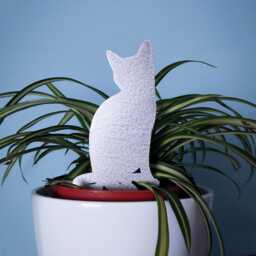 Stainless Steel Cat Plant Pot Ornament, Kitten Spike, Pet Memorial Gift, Window Box Decor, Flower Housewarming Gifts - thumbnail 2