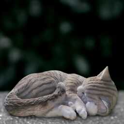 Cute Sleeping Kitty Statue Concrete Kitten Figurine Outdoor Cat Sculpture Stone Pet Ornament Handmade Decoration Kitty Lover Gift - thumbnail 1
