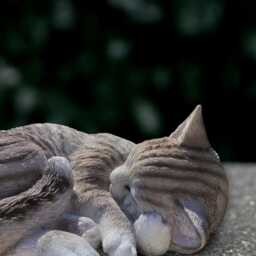 Cute Sleeping Kitty Statue Concrete Kitten Figurine Outdoor Cat Sculpture Stone Pet Ornament Handmade Decoration Kitty Lover Gift - thumbnail 3