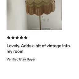 Beige Embroidered Lace Lampshade Victorian Style With Rayon Fringe - thumbnail 4