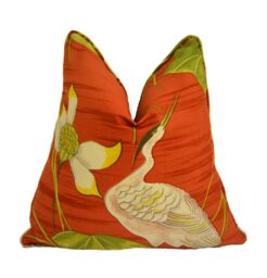 Sanderson - Heronsford Coral/Yellow Cushion Cover Throw Pillow Designer Home Decor - thumbnail 1