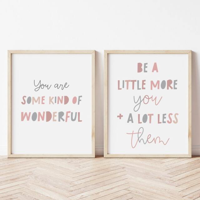 Inspirational Print Set - Nursery Decor, Playroom Wall Art - image 1
