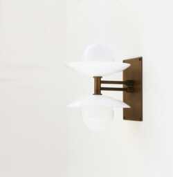 Brass Wall Sconce Light With Glass Shades, Industrial Style Brass Wall Sconce Light, Glossy Globe, Ul Listed, Ppq, No.0319 - thumbnail 1