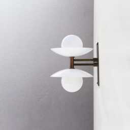 Brass Wall Sconce Light With Glass Shades, Industrial Style Brass Wall Sconce Light, Glossy Globe, Ul Listed, Ppq, No.0319 - thumbnail 3