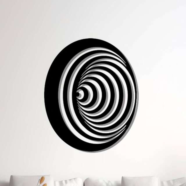 Optical Illusion Metal Wall Art, Modern Geometric Decor - image 1