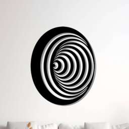 Optical Illusion Metal Wall Art, Modern Geometric Decor - thumbnail 1