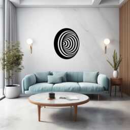Optical Illusion Metal Wall Art, Modern Geometric Decor - thumbnail 2