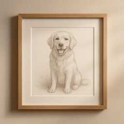 Custom Pencil Portrait From Photo - Fine-Line Family Or Pet Sketch - thumbnail 2