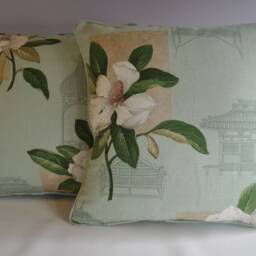 "2 Grove Park Arthur Sanderson Fabric Piped Cushions 15"" X 15 " - thumbnail 2