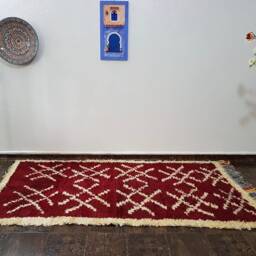 Boucherouite Rug, Moroccan Boucherouite Rug , Azilal , Vintage Berber 6.8 X 3.6 Feet - thumbnail 3