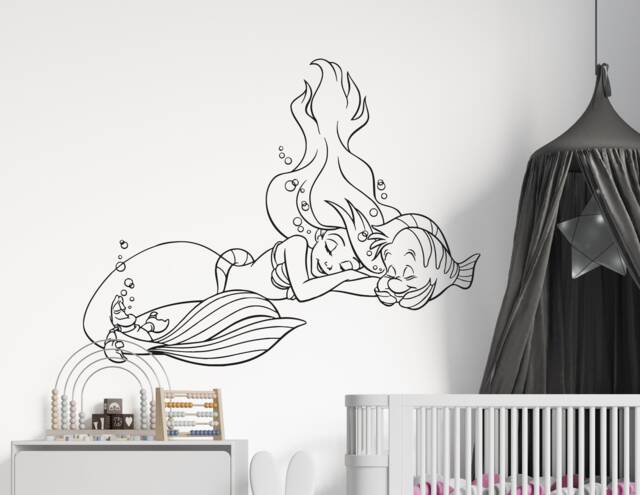 Princess Ariel Vinyl Wall Decal Little Mermaid Nursery Decor 4103 - image 1