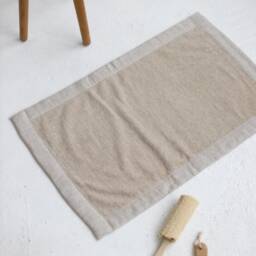 Linen Bath Mat, Bathroom Rug, Natural Terry Two Sided Mat - thumbnail 4