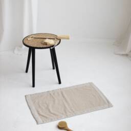 Linen Bath Mat, Bathroom Rug, Natural Terry Two Sided Mat - thumbnail 3