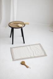 Linen Bath Mat, Bathroom Rug, Natural Terry Two Sided Mat