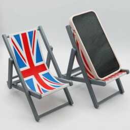 Union Jack - Deck Chair Phone Holder Mobile Stand For Desk Red White Blue - thumbnail 3